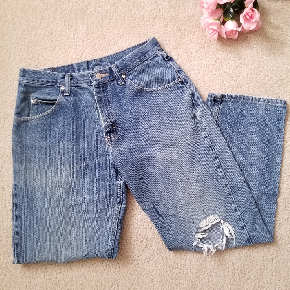 Men's Wrangler Distressed Holy Ripped Denim Jeans